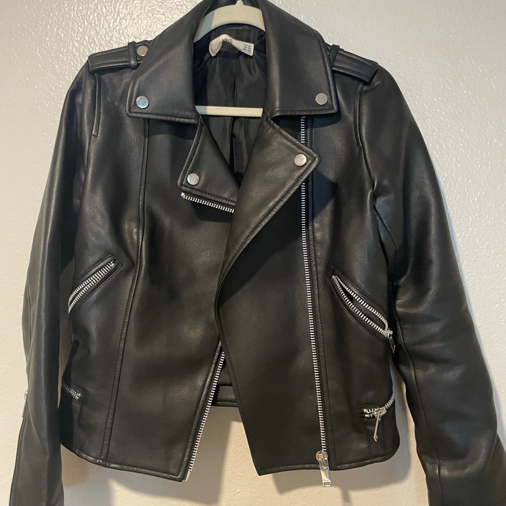 Appliqué biker jacket